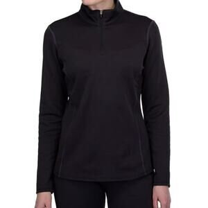 Spyder Womens Quarter Zip Base Layer Top Black Lightweight Ski Running XL Skiing
